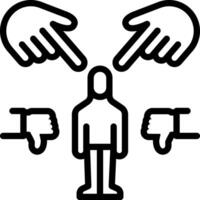 Black line icon for criticism vector