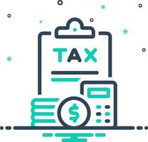 Mix icon for tax return vector