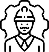 Black line icon for worker vector