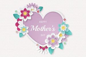 Mother's day background template with beautiful colorful flowers. vector