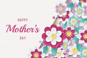 Mother's day background template with beautiful colorful flowers. vector