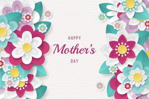 Mother's day background template with beautiful colorful flowers. vector