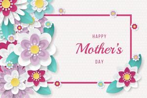 Mother's day background template with beautiful colorful flowers. vector