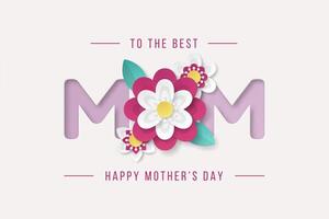 Mother's day background template with beautiful colorful flowers. vector