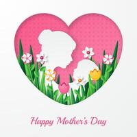 Mother's day background template with beautiful colorful flowers. vector