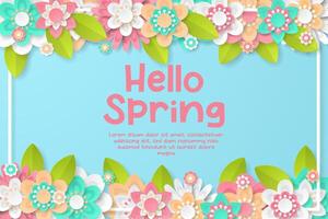 Spring Background template with beautiful colorful flowers. vector