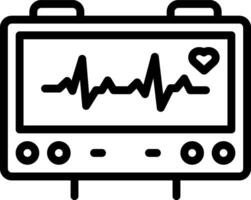 Black line icon for atrial fibrillation vector