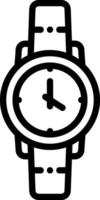 Black line icon for watch vector