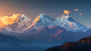 Snow-Covered Mountain Under Cloudy Sky photo