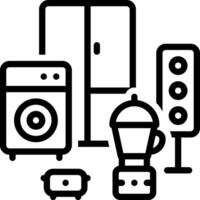 Black line icon for electronics vector