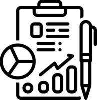 Black line icon for report vector