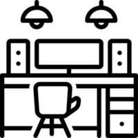 Black line icon for desk vector