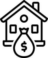 Black line icon for property vector