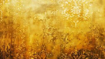 Gold and Black Painting on Gold Background photo