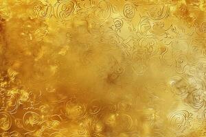 Elegant Gold Background Swirls and Bubbles photo