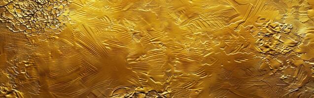 Close-Up of Painting With Gold Paint photo