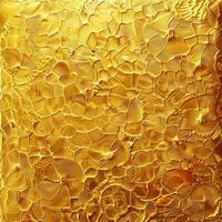 Close Up of Yellow Glass With Shells photo