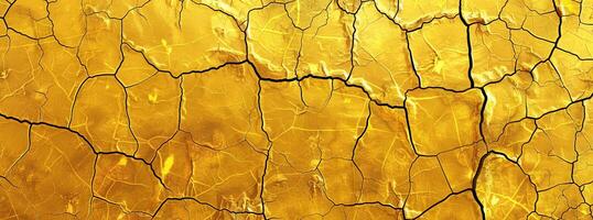 Close Up of Cracked Yellow Wall photo