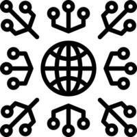 Black line icon for network vector