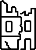 Black line icon for destroyed vector