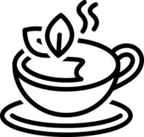 Black line icon for tea vector