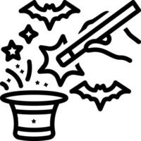 Black line icon for trick magic vector