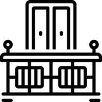 Black line icon for balcony vector