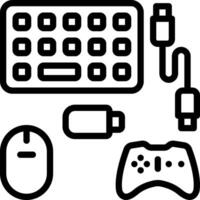 Black line icon for peripherals vector