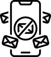 Black line icon for spam vector