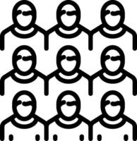 Black line icon for population vector