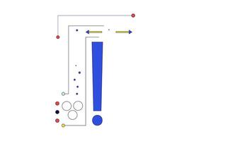 Neural network data line 2D object animation. Artificial intelligence algorithm processing flat color cartoon 4K , alpha channel. AI decision management scheme animated item on white background video