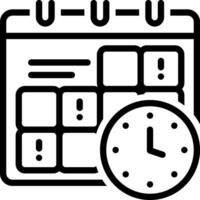 Black line icon for deadline vector