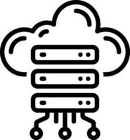 Black line icon for hosting vector