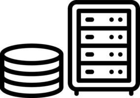 Black line icon for database vector