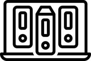 Black line icon for database vector