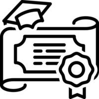 Black line icon for diploma vector