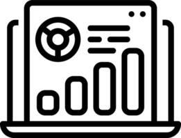 Black line icon for data chart vector