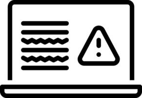 Black line icon for error vector