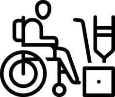 Black line icon for disabled vector