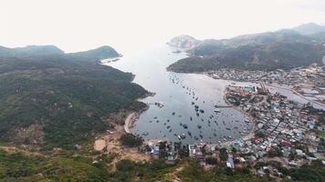 Aerial view of Vinh Hy bay, Nui Chua national park, Ninh Thuan province, Vietnam video