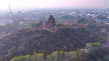 Aerial view of Cham towers, Po Klong Garai, Ninh Thuan province, Vietnam. video