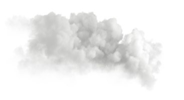 blanc doux duveteux des nuages duveteux isolé sur transparent arrière-plans 3d le rendu png