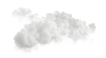 Cut out clear realistic cloud isolated on transparent backgrounds 3d rendering png