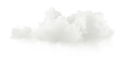 Soft clean fluffy clouds shapes cutout 3d rendering file png