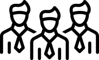 Black line icon for team vector