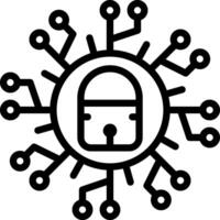 Black line icon for cyber security vector