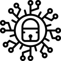 Black line icon for cyber security vector