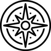 Black line icon for compass vector