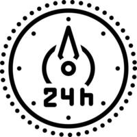 Black line icon for 24hou vector