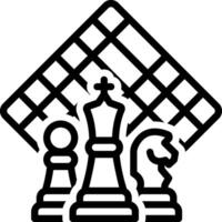 Black line icon for chess vector